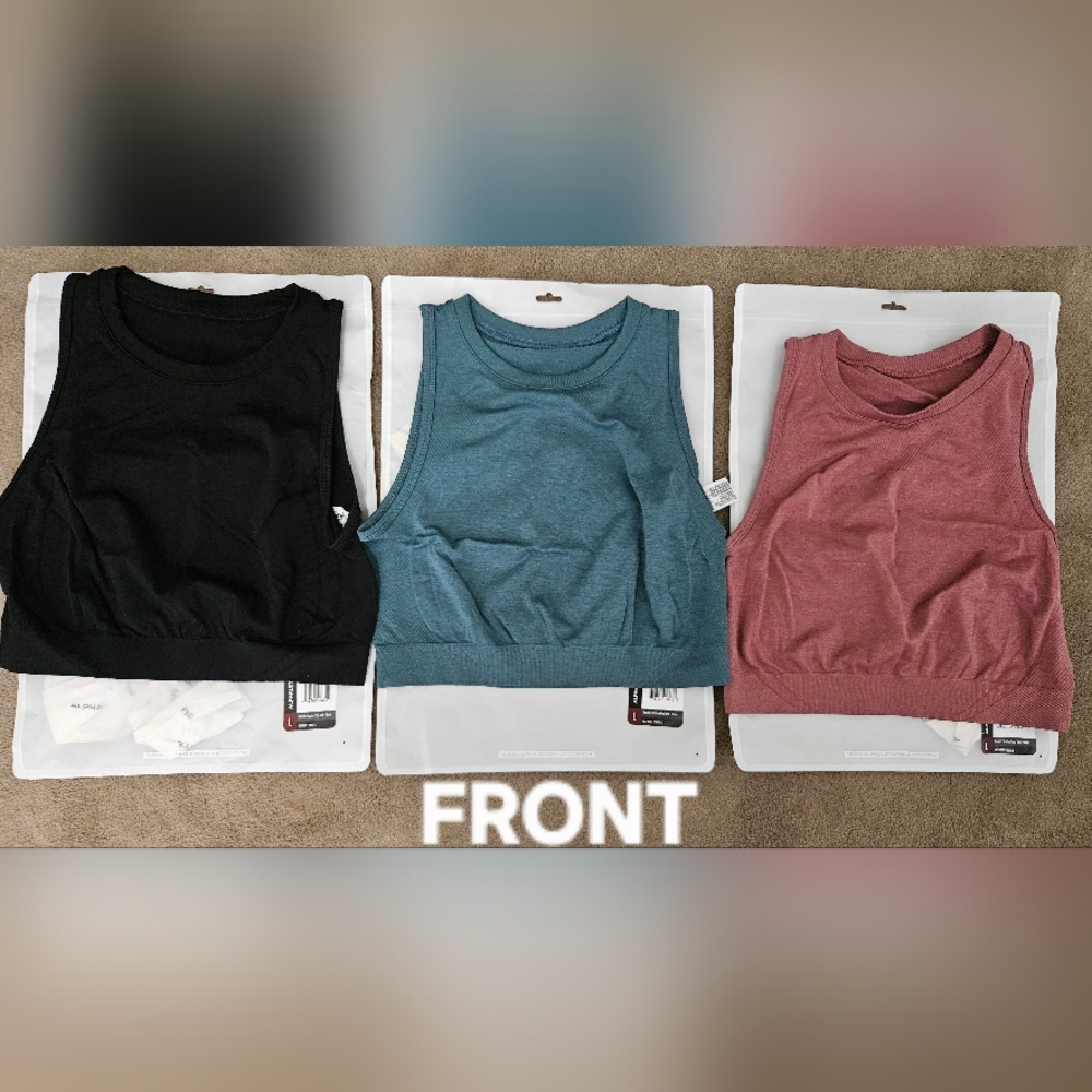 NEW - Alphalete Women's Crop Tank (3)- BLACK, OCEAN, ROSE /All Size L (FIT S/M)